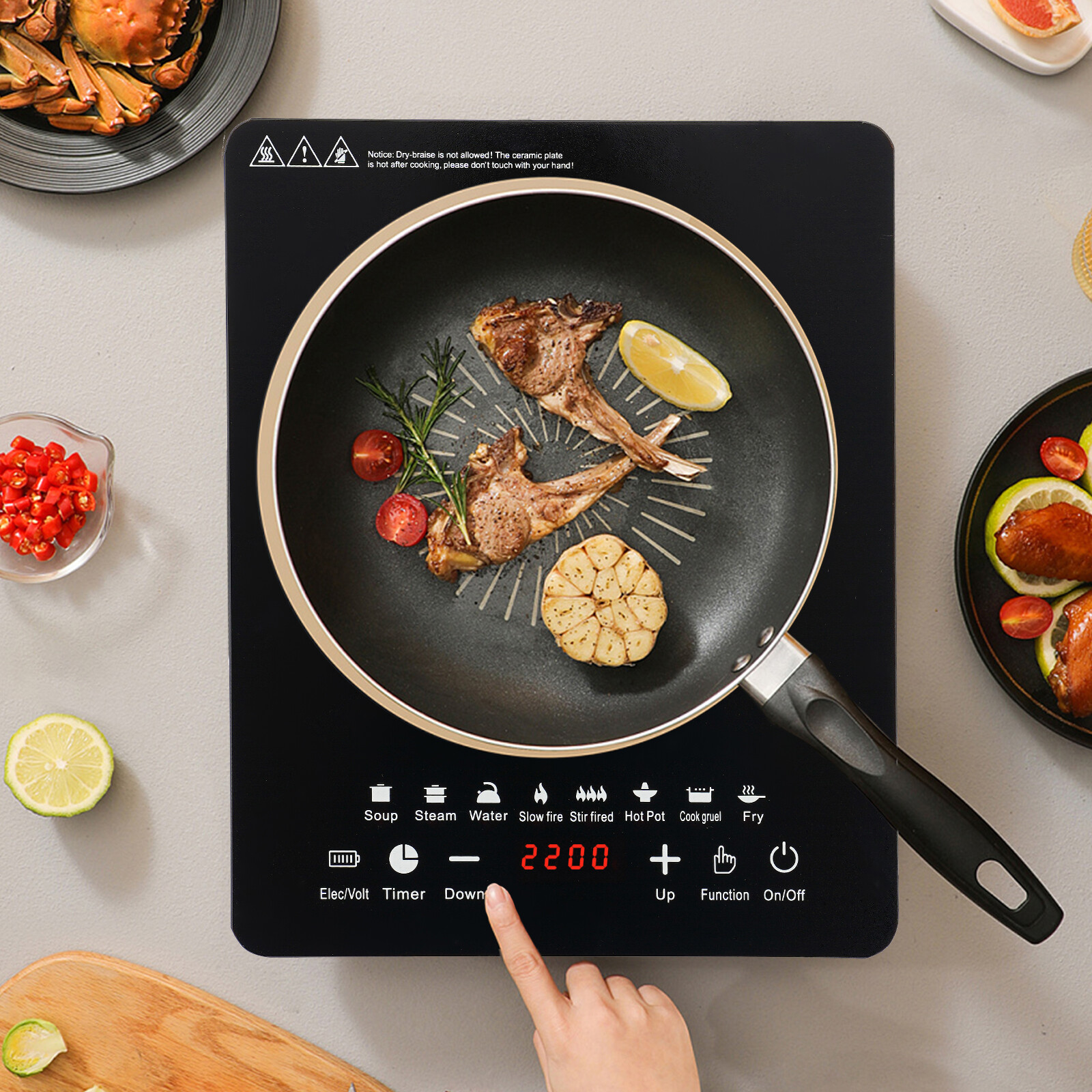 Induction Cooktop Portable - 110V 750W Electric Induction Cooktop 8