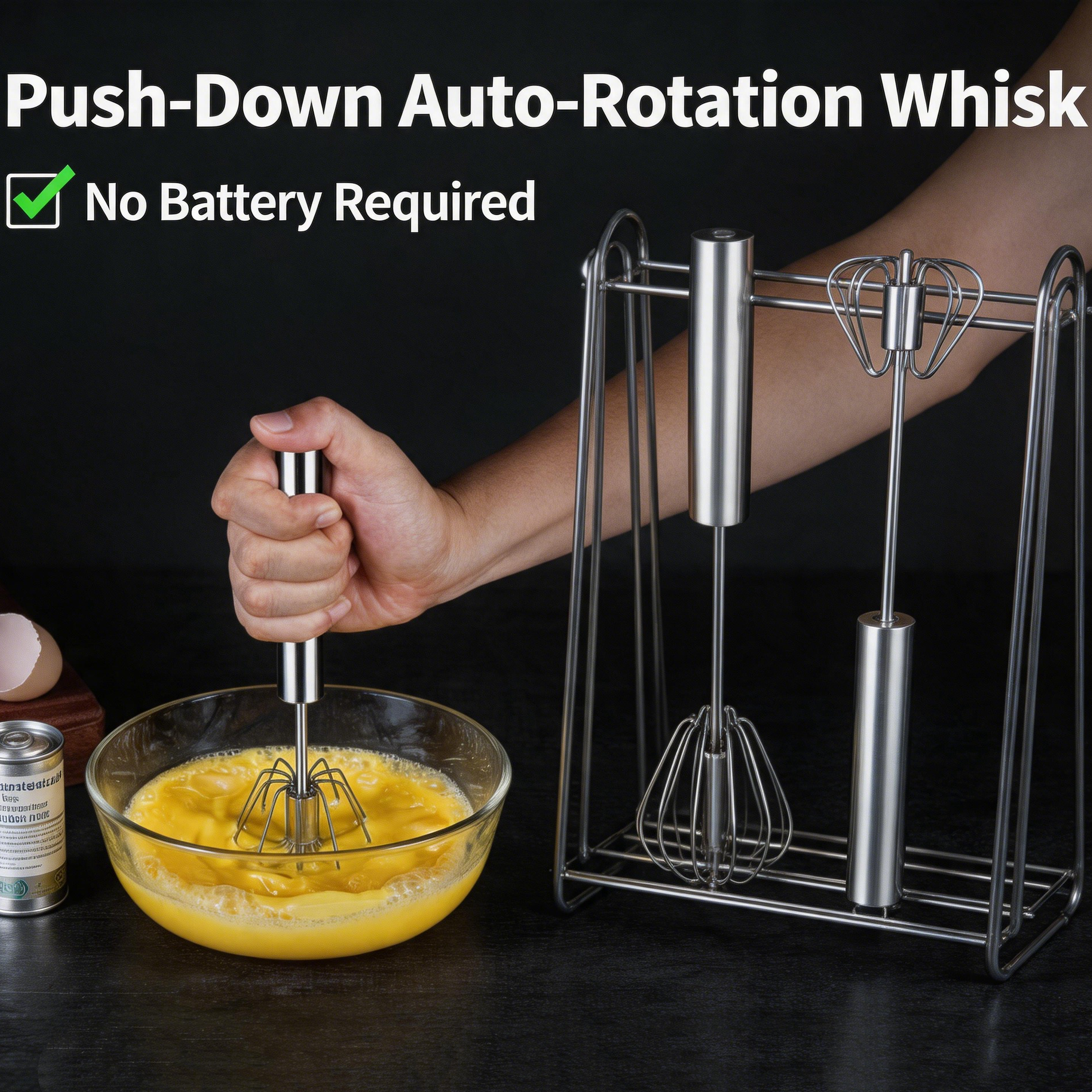 Kitchen Appliances Restaurant - Stainless Steel Egg Beater Durable Semi-Automatic