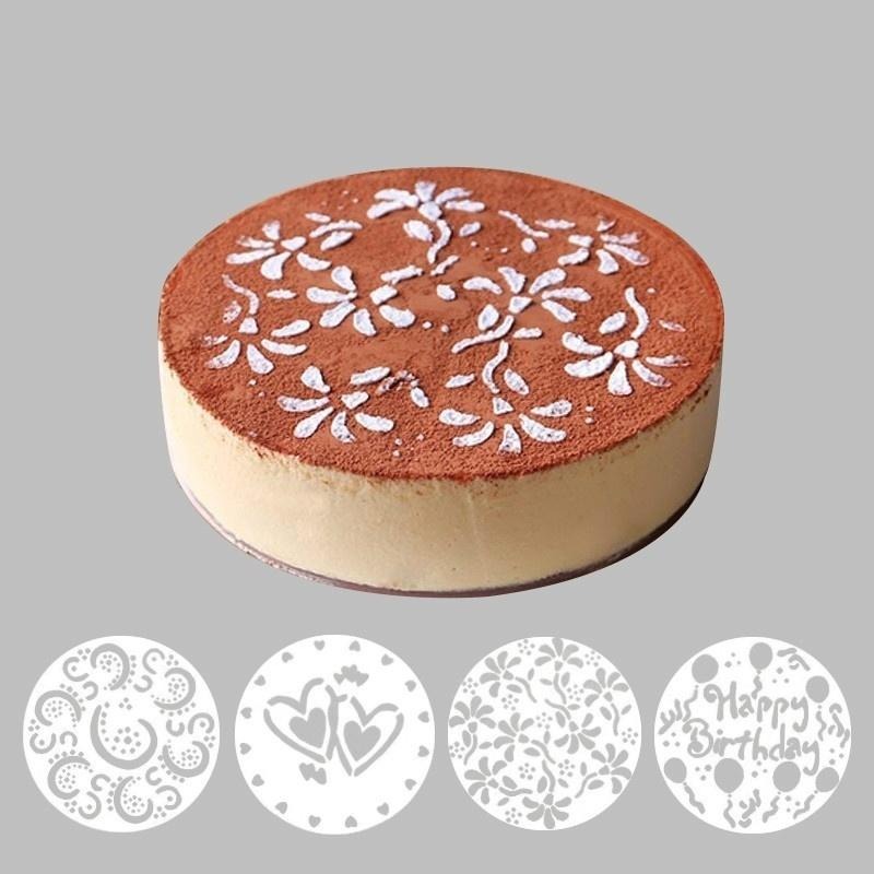 Kitchen Appliances Brand - 4Pieces/lot Cake Stencils Latte Art Birthday