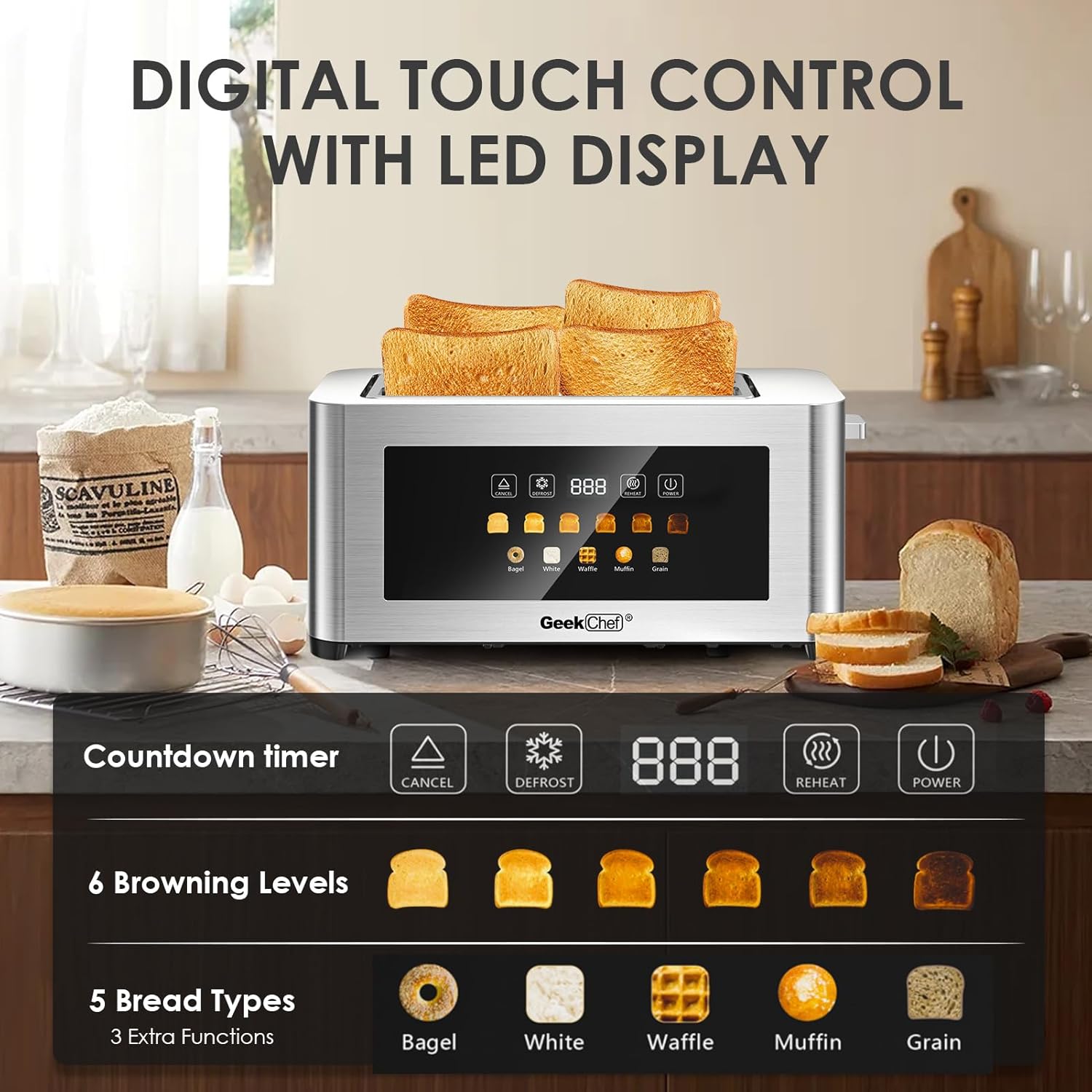 Home Use, Stainless Steel, 4-S - Toaster 4 Slice 评论和价格