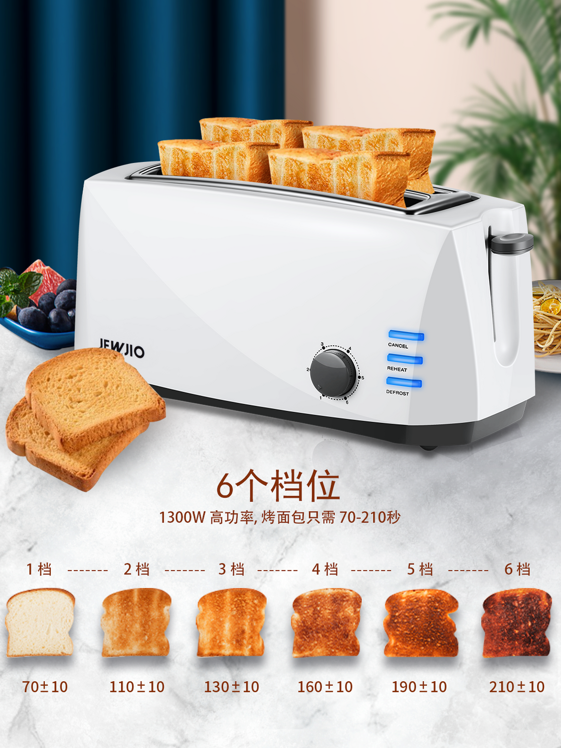 Multi functional 4 Slice Long  - Toaster 4 Slice 评论和价格