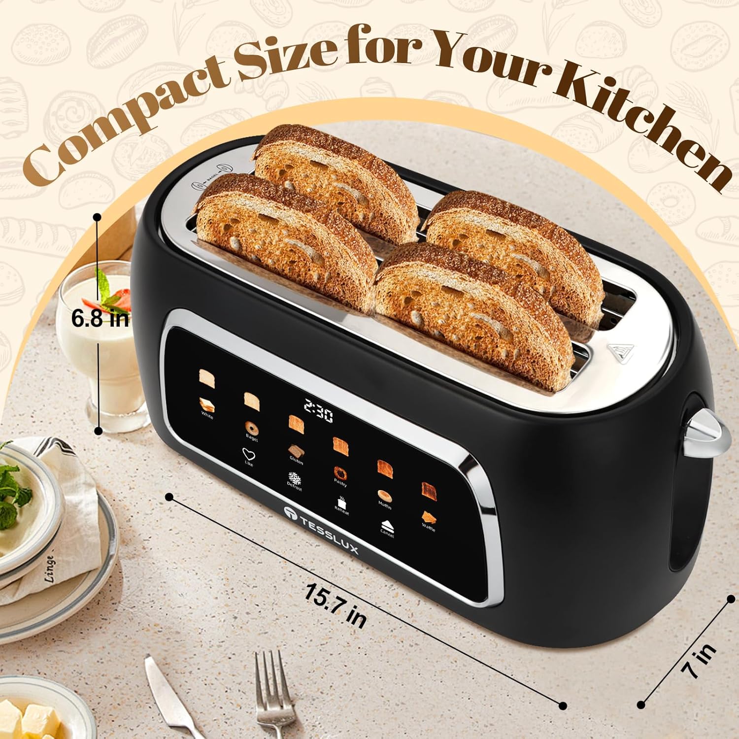 Kitchen Use, Black 4-Slice Toa - Toaster 4 Slice 评论和价格