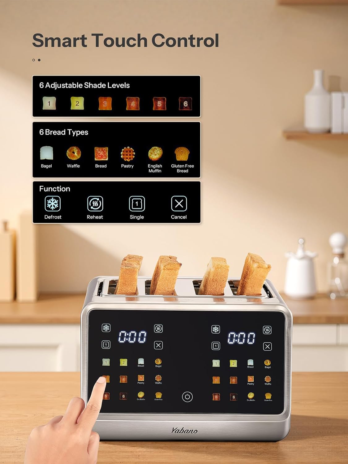 Kitchen Smart Touch 4-Slice To - Toaster 4 Slice 评论和价格